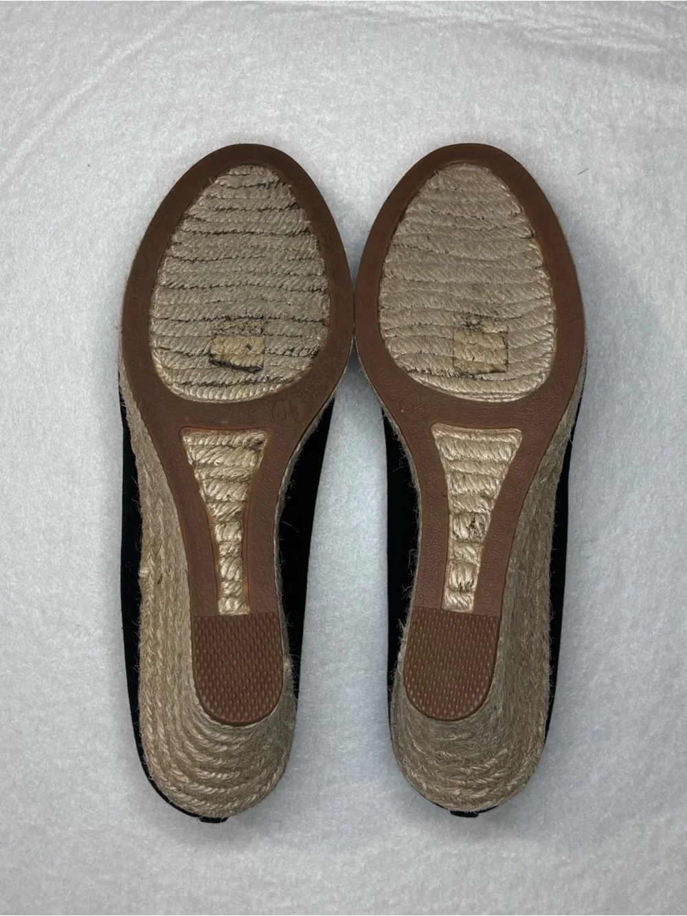 J. Crew Black Canvas Espadrille Wedge Pumps Woman’s Size 8.5